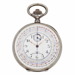 Silver double sided chronograph pocket watch Circa 1900