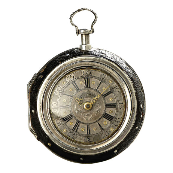 German silver triple-cased verge repoussé watch Circa 1740