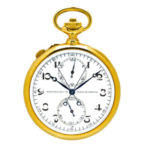 Swiss gold split-seconds chronograph lever watch Circa 1910