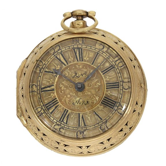 Early English gilt verge watch with hour self strike Circa 1720