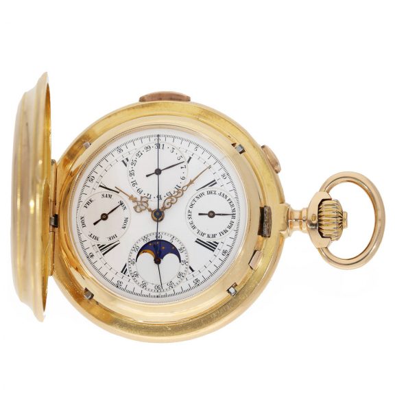 Swiss 18 carat gold impressive astronomical à goutte watch Circa 1900