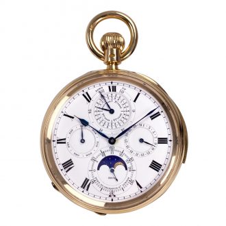 Important English gold complicated precision watch Circa 1902