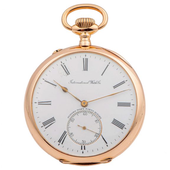 Swiss pink gold keyless winding pocket watch Circa 1905