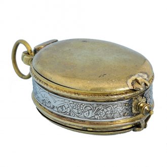 Early French gilt and silver oval verge pocket watch Circa 1630 Early French gilt and silver oval verge pocket watch Circa 1630