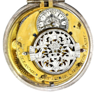 Silver one hand pocket watch with alarm Paris circa 1700