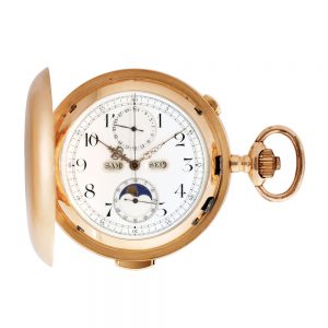 Swiss 18 carat gold complicated lever pocket watch Circa 1900