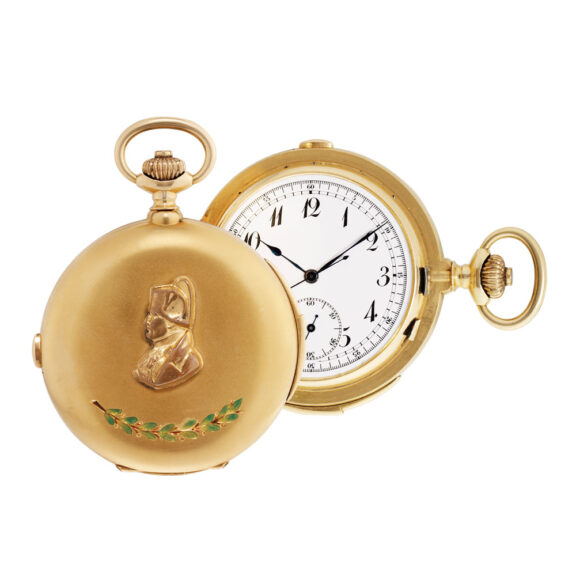Swiss lever chronograph with portrait of Napoleon Circa 1910