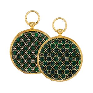 Gold, enamel, diamond set cylinder pendant watch Circa 1855