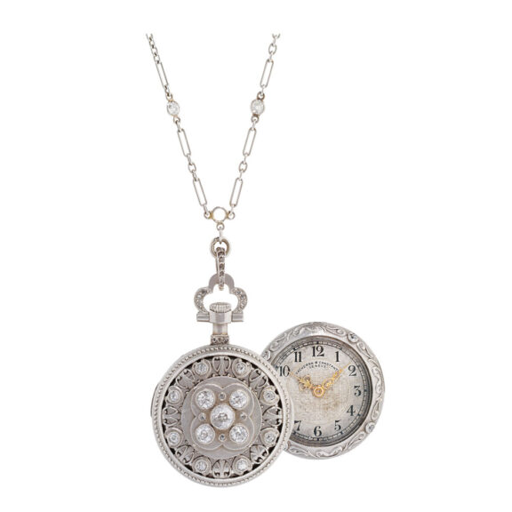 Swiss white gold and diamond set lever watch Circa 1920