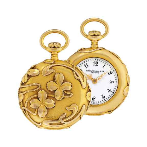 Swiss gold folral decorated lever pendant watch Circa 1901