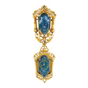 Gold and Limoges enamel lever pendant watch Circa 1920
