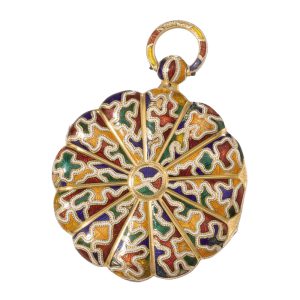 Swiss gold and enamel open faced cylinder watch Circa 1830