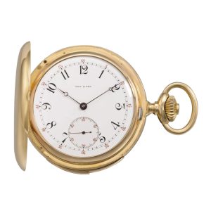 Swiss rose gold minute repeating full hunter lever Circa 1891