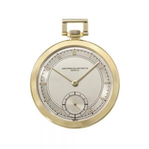 Swiss 14 carat gold lever with two tone silvered dial Circa 1940