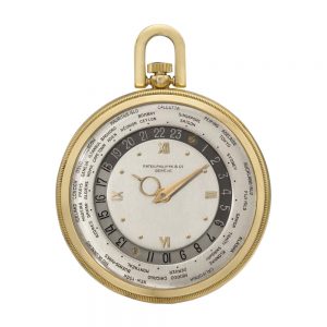 Swiss 18k gold open faced World Time lever watch Circa 1944