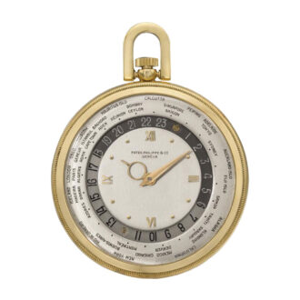 Swiss 18k gold open faced World Time lever watch Circa 1944