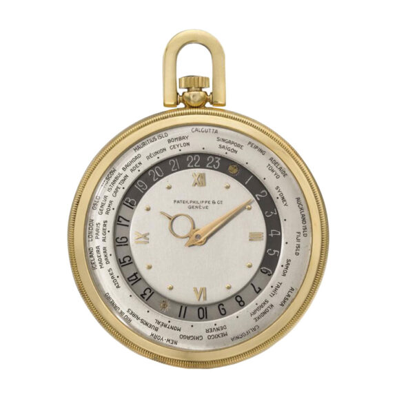 Swiss 18k gold open faced World Time lever watch Circa 1944