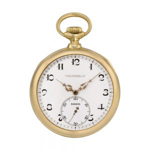 18k Gold tourbillon lever with Guillaume balance Circa 1924