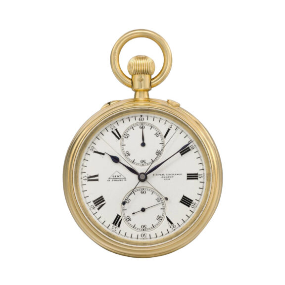Large English gold split seconds lever chronograph Circa 1900 Large English gold split seconds lever chronograph Circa 1900