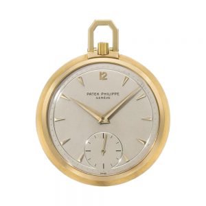 Attractive Swiss 18k gold open faced lever watch Circa 1954