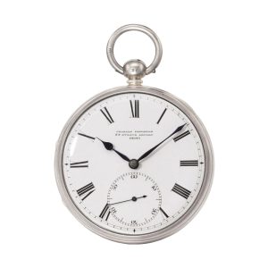 Rare English silver open faced pocket chronometer Circa 1854