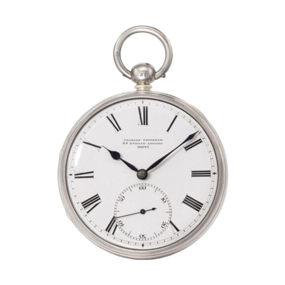 Rare English silver open faced pocket chronometer Circa 1854 Rare English silver open faced pocket chronometer Circa 1854