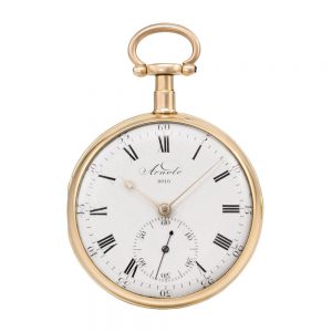 Rare English 18 carat gold open faced chronometer Circa 1807