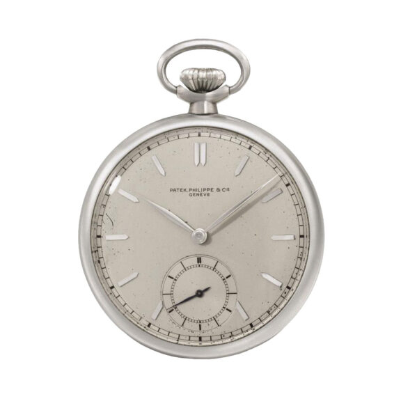 Large Swiss stainless steel open faced lever watch Circa 1946