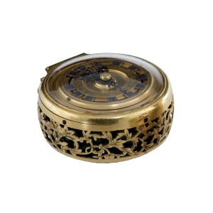 English gilt-metal verge clock watch with jade bell Circa 1750