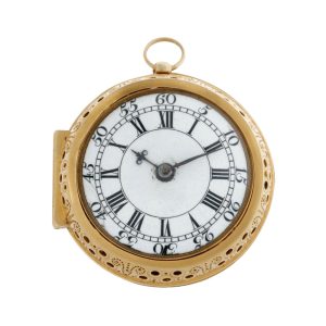 English gold verge clock watch in pair cases Circa 1709
