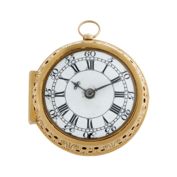 English gold verge clock watch in pair cases Circa 1709