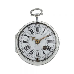 French silver open faced quarter repeating verge Circa 1730