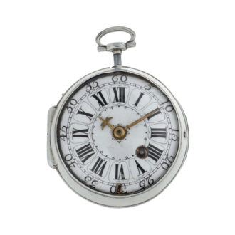 French silver open faced quarter repeating verge Circa 1730
