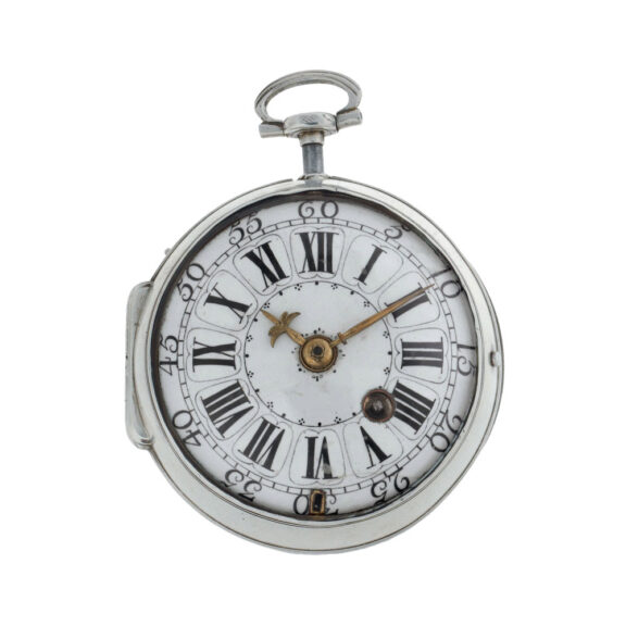 French silver open faced quarter repeating verge Circa 1730