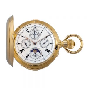 Rare Swiss 18 carat gold complicated lever watch Circa 1880