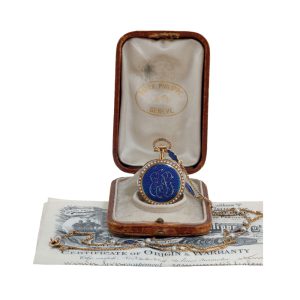 Swiss gold, enamel and pearls set open faced lever Circa 1903
