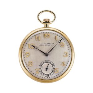 Swiss 18 carat gold open faced lever pocket watch Circa 1926