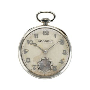 Swiss 18 carat white gold open faced dress watch Circa 1926