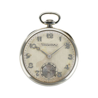 Swiss 18 carat white gold open faced dress watch Circa 1926