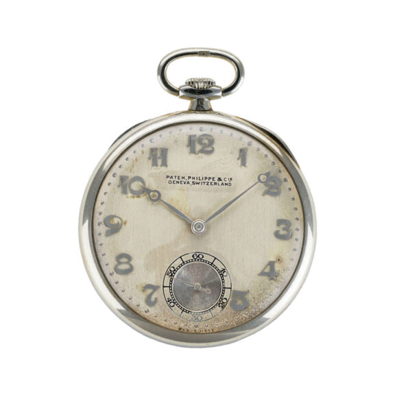 Swiss 18 carat white gold open faced dress watch Circa 1926