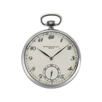 Swiss stainless steel open faced lever pocket watch Circa 1937