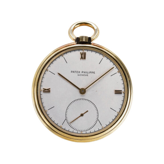 Swiss 18 carat gold open faced keyless lever watch Circa 1952