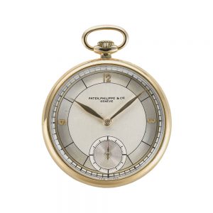 Swiss 18 carat gold open faced keyless lever watch Circa 1933
