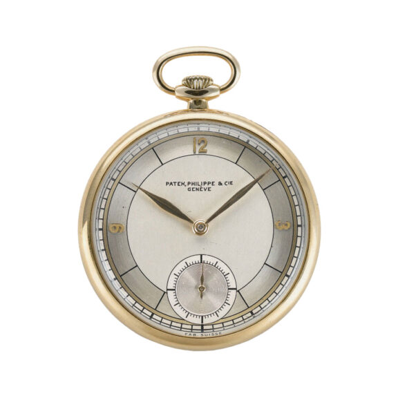 Swiss 18 carat gold open faced keyless lever watch Circa 1933