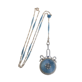 Swiss gold, platinum, enamel and diamond set lever Circa 1910