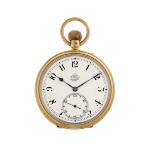 English gold open faced keyless lever pocket watch Circa 1920