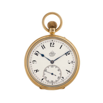 English gold open faced keyless lever pocket watch Circa 1920
