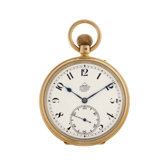 English gold open faced keyless lever pocket watch Circa 1920