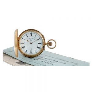Rare English gold 34 minute carrousel lever watch Circa 1899