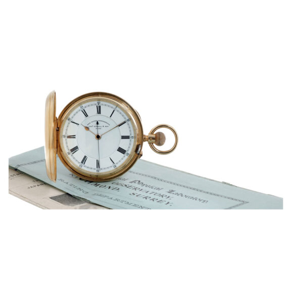 Rare English gold 34 minute carrousel lever watch Circa 1899